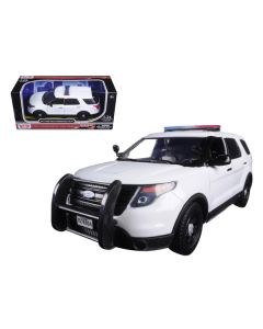 2015 Ford Police Interceptor Utility Unmarked White 1/24 Diecast Model Car by Motormax