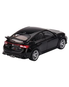 2023 Honda Civic Type R Crystal Black Pearl with Advan GT Wheels Limited Edition to 3240 pieces Worldwide 1/64 Diecast Model Car by Mini GT