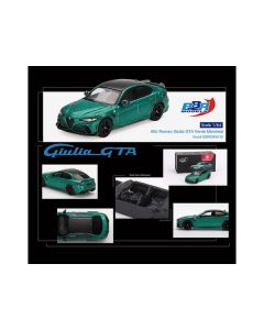 Alfa Romeo Giulia GTA Verde Montreal Green Metallic with Carbon Top 1/64 Diecast Model Car by BBR