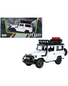 Toyota FJ40 Land Cruiser White "4x4 Overlanders" Series 1/24 Diecast Model Car by Motormax