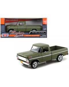 1969 Ford F-100 Pickup Truck Green 1/24 Diecast Model Car by Motormax