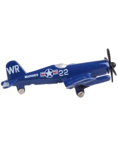 Vought F4U Corsair Fighter Aircraft Blue "United States Marine Corps" with Runway Section Diecast Model Airplane by Runway24