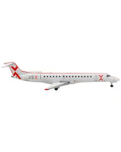 Embraer ERJ-145 Commercial Aircraft "JetSuiteX" White with Red Stripes 1/400 Diecast Model Airplane by GeminiJets