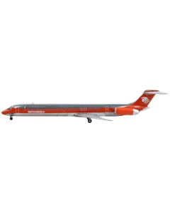 McDonnell Douglas MD-82 Commercial Aircraft "AeroMexico" Orange and Silver 1/400 Diecast Model Airplane by GeminiJets