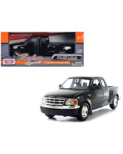 2001 Ford F-150 XLT Flareside Supercab Pickup Truck Black 1/24 Diecast Car Model by Motormax