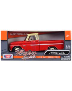 1966 Chevrolet C10 Fleetside Pickup Truck Red with Cream Top "American Classics" 1/24 Diecast Model Car by Motormax