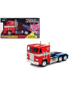 G1 Autobot Optimus Prime Truck Red with Robot on Chassis from "Transformers" TV Series "Hollywood Rides" Series 1/32 Diecast Model by Jada