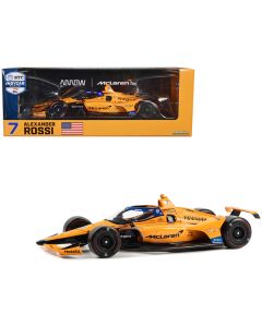 Dallara IndyCar #7 Alexander Rossi "McLaren" Arrow McLaren "60th Anniversary Triple Crown Accolade Indianapolis 500 Livery" "NTT IndyCar Series" (2023) 1/18 Diecast Model Car by Greenlight