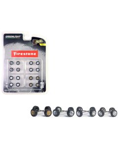 "Firestone" Wheels and Tires Multipack Set of 24 pieces "Wheel & Tire Packs" Series 8 1/64 by Greenlight