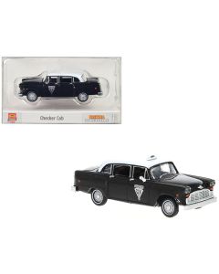 1974 Checker Cab Black and White "Winnipeg" 1/87 (HO) Scale Model Car by Brekina