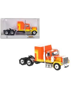 1980 GMC General Truck Tractor Orange and Yellow 1/87 (HO) Scale Model Car by Brekina