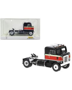 1950 Kenworth Bullnose Truck Tractor Black with Red Stripes 1/87 (HO) Scale Model Car by Brekina