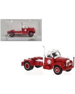 1953 B-61 Truck Tractor Red and White "Santa Fe" 1/87 (HO) Scale Model Car by Brekina