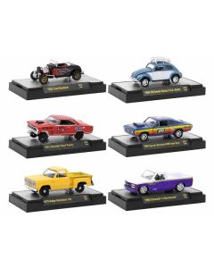 "Auto-Thentics" 6 piece Set Release 83 IN DISPLAY CASES Limited Edition 1/64 Diecast Model Cars by M2 Machines