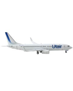 Boeing 737-800 Commercial Aircraft "Utair" White with Blue Tail Stripes 1/400 Diecast Model Airplane by GeminiJets