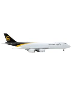 Boeing 747-8F Commercial Aircraft "UPS Worldwide Services" White with Brown Tail 1/400 Diecast Model Airplane by GeminiJets