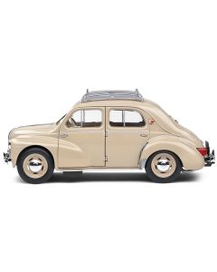 1956 Renault 4CV Beige Tourterelle with Roof Rack 1/18 Diecast Model Car by Solido