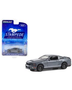 2010 Shelby GT500 Sterling Gray Metallic with White Stripes "The Drive Home to the Mustang Stampede" Series 1 1/64 Diecast Model Car by Greenlight