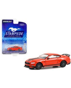 2021 Ford Mustang Mach 1 Race Red with Black Stripes "The Drive Home to the Mustang Stampede" Series 1 1/64 Diecast Model Car by Greenlight