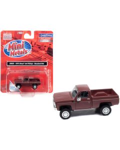 1975 Chevrolet 4x4 Pickup Truck Roseland Red 1/87 (HO) Scale Model Car by Classic Metal Works