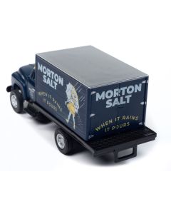 1954 Ford Box Truck Dark Blue with Yellow Top "Morton Salt" "Mini Metals" Series 1/87 (HO) Scale Model Car by Classic Metal Works