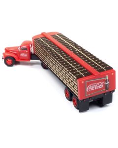 1941-1946 Chevrolet Tractor Red with Flatbed Bottle Trailer "Coca-Cola" "Mini Metals" Series 1/87 (HO) Scale Model Car by Classic Metal Works