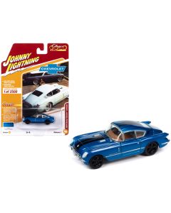 1954 Chevrolet Corvair Concept Car Bright Blue Metallic with Black Stripes "Classic Gold Collection" 2023 Release 2 Limited Edition to 2500 pieces Worldwide 1/64 Diecast Model Car by Johnny Lightning