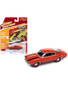 1969 Plymouth Barracuda Orange with Black Stripes "Classic Gold Collection" 2023 Release 2 Limited Edition to 2932 pieces Worldwide 1/64 Diecast Model Car by Johnny Lightning