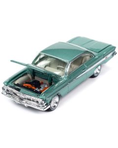 1961 Chevrolet Impala SS 409 Arbor Green Metallic with Light Green Interior "Classic Gold Collection" 2023 Release 2 Limited Edition to 3172 pieces Worldwide 1/64 Diecast Model Car by Johnny Lightning