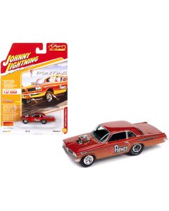 1963 Pontiac Tempest "Funny Farmer" Orange and Gold Metallic "Classic Gold Collection" 2023 Release 2 Limited Edition to 2908 pieces Worldwide 1/64 Diecast Model Car by Johnny Lightning