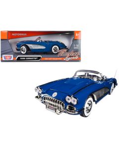 1958 Chevrolet Corvette Turquoise Timeless Classics 1/18 Diecast Model Car by Motormax