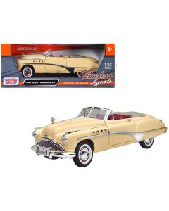 1949 Buick Roadmaster Cream with Red Interior 1/18 Diecast Model Car by Motormax