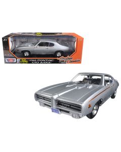 1969 Pontiac GTO Judge Silver Metallic "Timeless Classics" Series 1/18 Diecast Model Car by Motormax