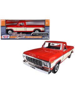 1979 Ford F-150 Pickup Truck Red and Cream 1/24 Diecast Model Car by Motormax