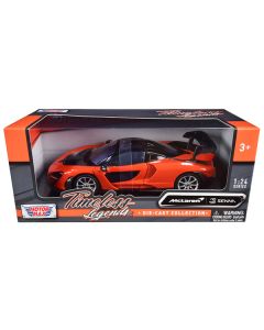 McLaren Senna Orange Metallic and Black "Timeless Legends" 1/24 Diecast Model Car by Motormax