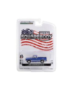 1987 Chevrolet C-10 Pickup Truck Blue "Squarebody USA" Limited Edition to 3024 pieces Worldwide 1/64 Diecast Model Car by Greenlight