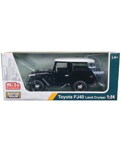 Toyota FJ40 Land Cruiser Black with White Top 1/24 Diecast Model Car by Motormax