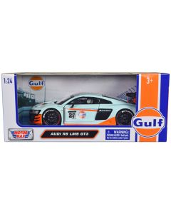 Audi R8 LMS GT3 #28 Light Blue with Orange Stripes "Gulf Oil" "Gulf Die-Cast Collection" 1/24 Diecast Model Car by Motormax