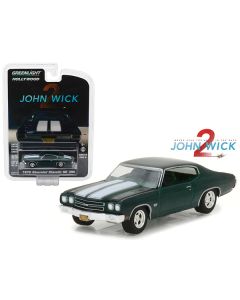 1970 Chevrolet Chevelle SS 396 Green with White Stripes "John Wick: Chapter 2" (2017) Movie "Hollywood Series" Release 18 1/64 Diecast Model Car by Greenlight