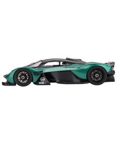 Aston Martin Valkyrie Aston Martin Racing Green Metallic with Black Top 1/18 Model Car by Top Speed