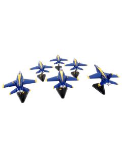 McDonnell Douglas F/A-18 Hornet Aircraft "Blue Angels" United States Navy 6 piece Gift Set 1/150 Diecast Model Airplanes by Postage Stamp