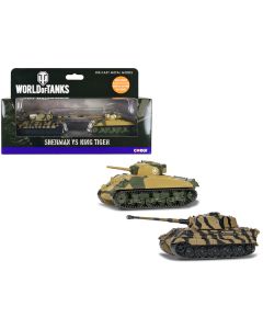 "World of Tanks" Versus Series American Sherman Tank vs German King Tiger Tank Set of 2 Pieces Diecast Models by Corgi