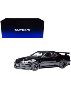 Nissan Nismo R34 GT-R Z-TUNE RHD (Right Hand Drive) Black Pearl 1/18 Model Car by Autoart