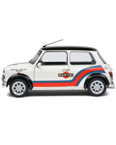 1998 Mini Cooper Sport White Metallic with Black Top and Stripes "Martini Racing" 1/18 Diecast Model Car by Solido