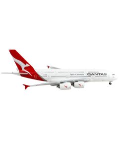 Airbus A380 Commercial Aircraft "Qantas Airways" White and Gray with Red Tail  1/400 Diecast Model Airplane by GeminiJets