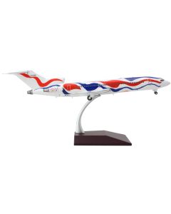 Boeing 727-200 Commercial Aircraft "Braniff International Airways - Calder Bicentennial Livery" White with Red and Blue Stripes "Gemini 200" Series 1/200 Diecast Model Airplane by GeminiJets