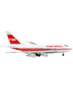 Boeing 747SP Commercial Aircraft "Trans World Airlines - Boston Express" White with Red Stripes 1/400 Diecast Model Airplane by GeminiJets