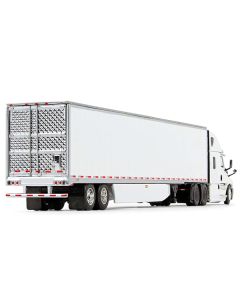 2018 Freightliner Cascadia High Roof Sleeper Cab with 53' Utility Reefer Trailer White 1/64 Diecast Model by DCP/First Gear