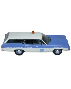 1970 Ford Galaxie Station Wagon Blue and White with Blue Interior "Pan-American Airlines Ground Crew" Limited Edition to 180 pieces Worldwide 1/43 Model Car by Goldvarg Collection