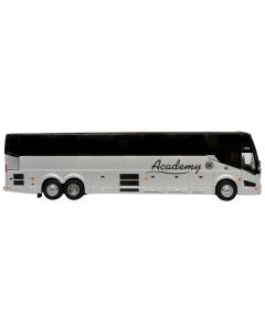 Prevost H3-45 Coach Bus "Academy Bus Lines" Silver Metallic Limited Edition 1/87 (HO) Diecast Model by Iconic Replicas